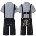 Schwarzes kariertes Oberteil, schwarze Hose