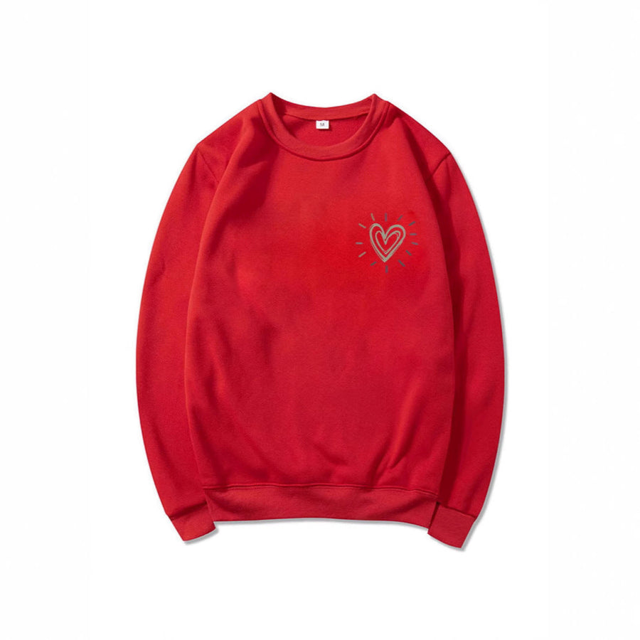 Damen Oversized Sweatshirt mit niedlichem Herzmotiv und lässigem Schnitt