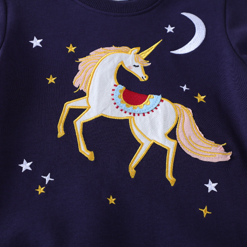 Mädchen Sweatshirt mit zauberhaftem Einhorn-Design Drune