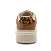 Damen Chunky Sneakers mit Leopardenmuster und bequemer Sohle