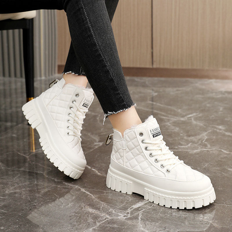 Damen modische Winterstiefel mit rutschfester Sohle und kuscheligem Innenfutter