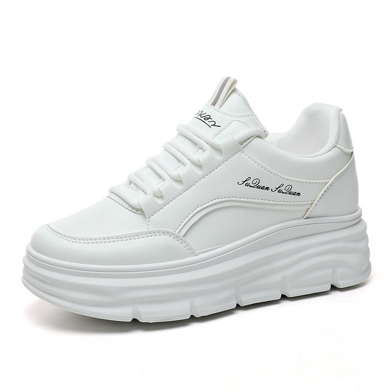 Damen Sportliche Plateau Sneakers mit atmungsaktiver Oberflächenstruktur und dämpfender Laufsohle