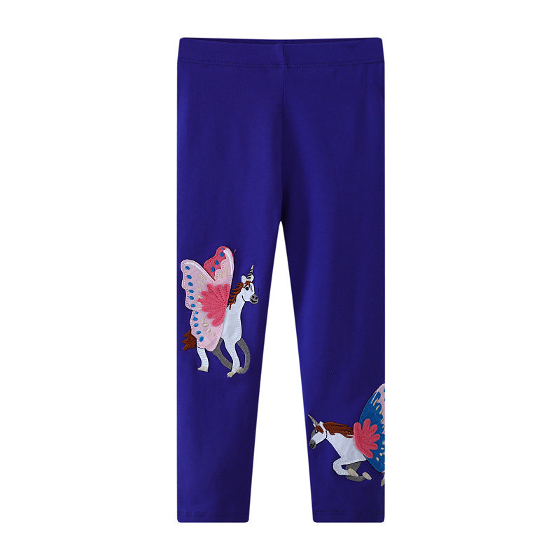 Mädchen Leggings mit zauberhaften Einhorn- und Schmetterlingsapplikationen Drune