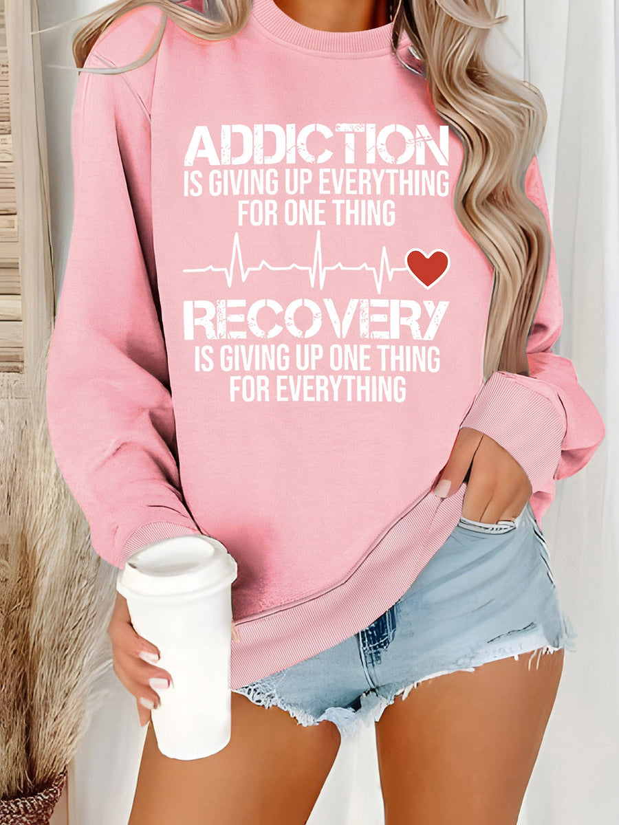Damen Sweatshirt mit inspirierendem Druck und lässigem Schnitt