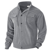 Herren cordjacke mit hochgeschlossenem Kragen und praktischen Pattentaschen Aliams