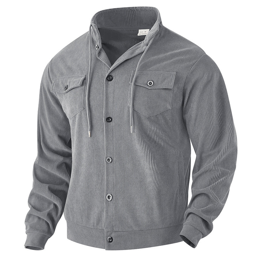 Herren cordjacke mit hochgeschlossenem Kragen und praktischen Pattentaschen Aliams
