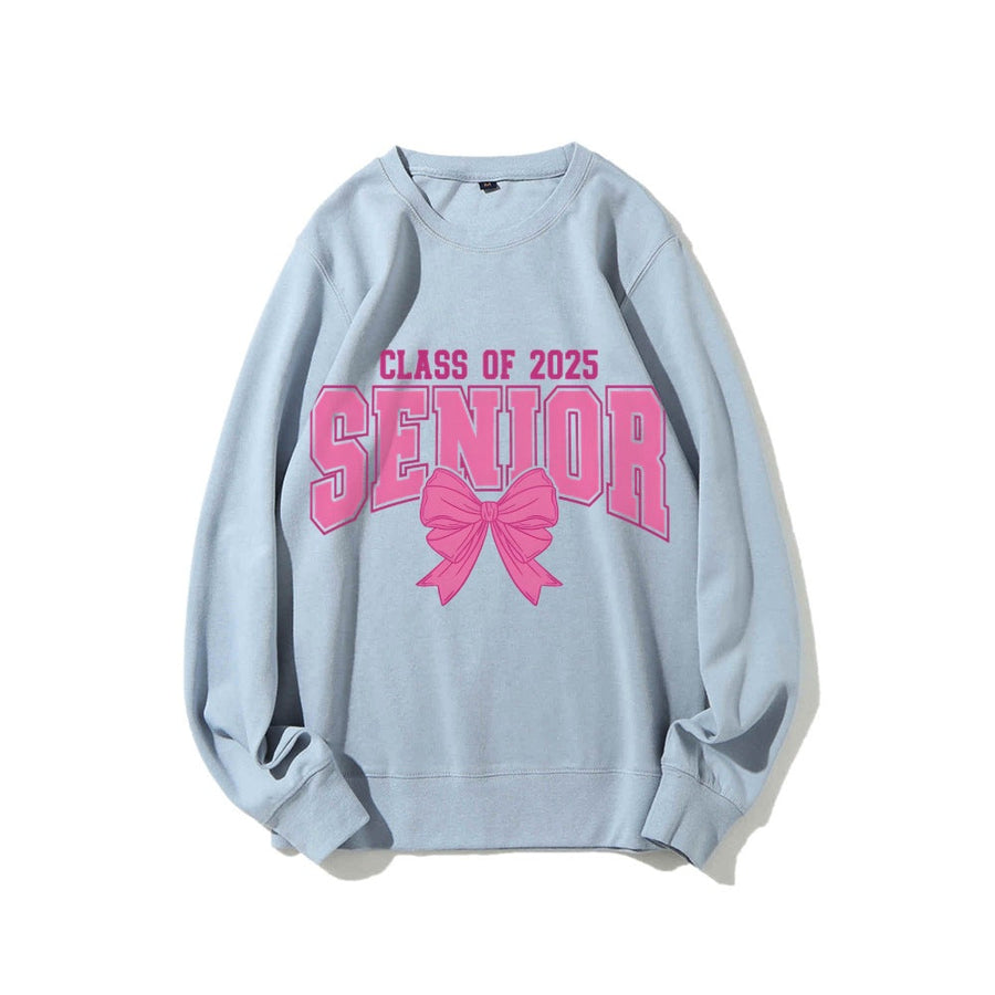 Damen Sweatshirt mit Abschlussjahr und dekorativem Schleifendesign