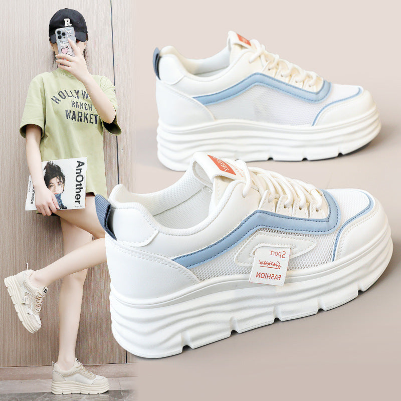 Damen Sportliche Plateau Sneakers mit atmungsaktivem Obermaterial und modischem Design