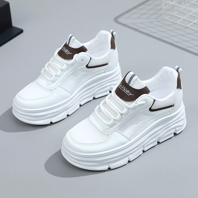 Damen elegante und bequeme Sneakers mit erhöhter Laufsohle