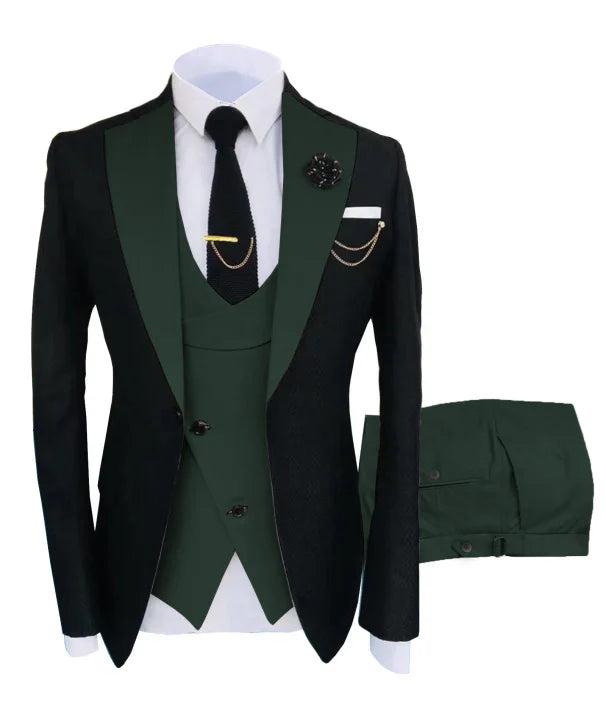 Herren Anzug in formellem Stil, dreiteilig mit Sakko, Weste und Hose