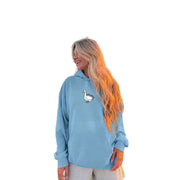 Damen Kapuzenpullover mit kreativem Gänsemotiv und weichem fleece innen