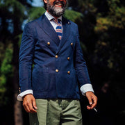 Herren eleganter Doppelreiher-Blazer aus Baumwolle Aliams