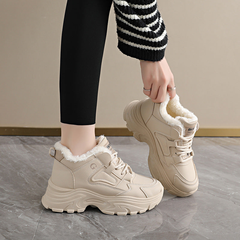 Damen Winterliche High-Top Sneakers mit weichem Fleece-Futter