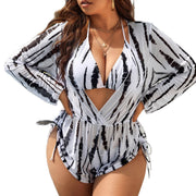Damen Sportlicher Einteiler Badeanzug mit tiefem V-Ausschnitt und Cut-Out Drune