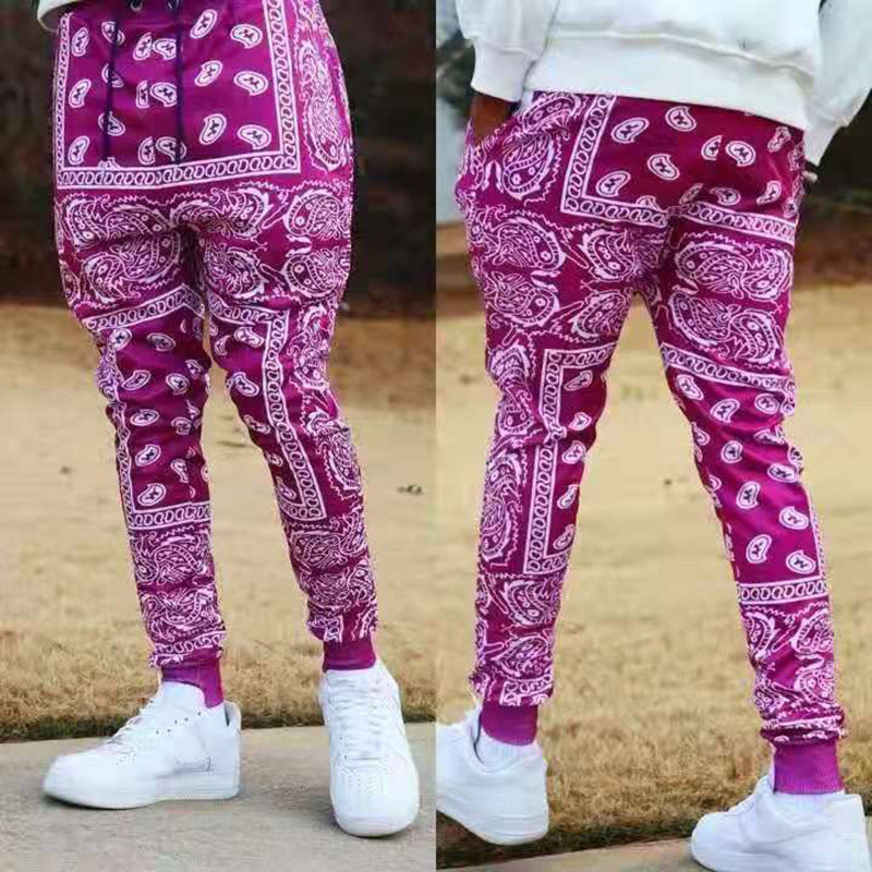 Herren Trendige Jogginghose mit Bandana-Muster Aliams