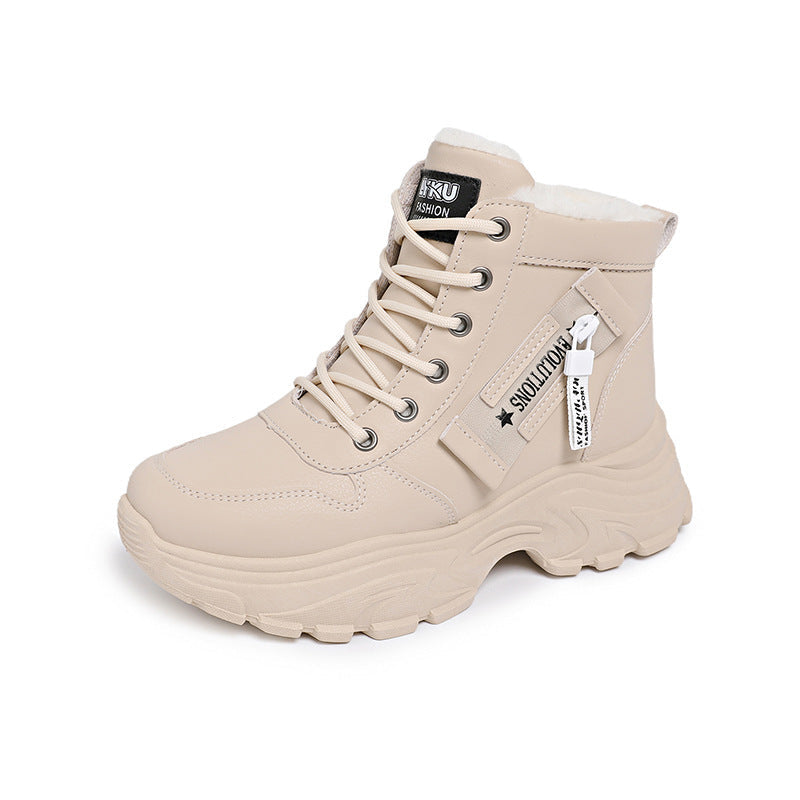 Damen modische High-Top Sneakers mit trendy Reißverschluss und komfortablem Innenfutter