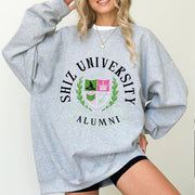 Damen Oversized Sweatshirt mit Universitätsemblem und lässigem Schnitt