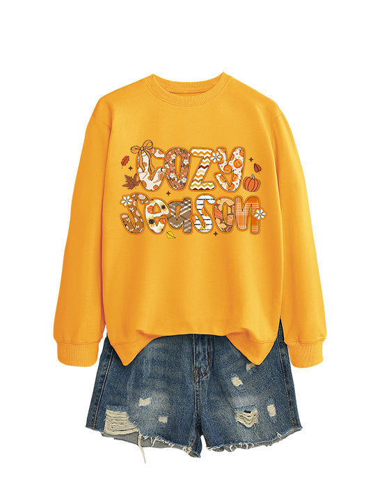 Damen Sweatshirt mit kreativem Herbstdesign und lässigem Schnitt