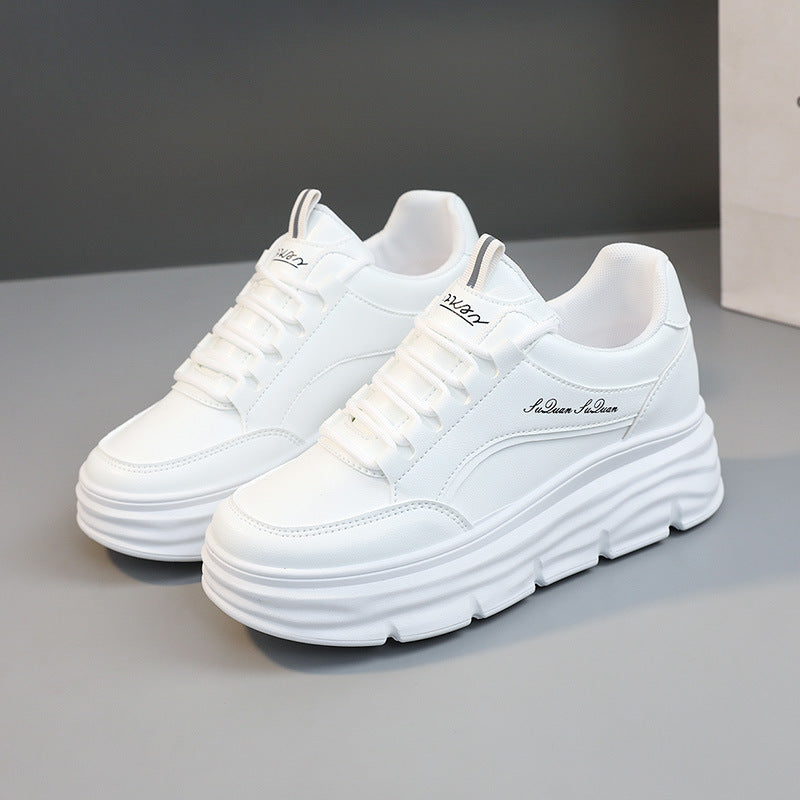 Damen Sportliche Plateau Sneakers mit atmungsaktiver Oberflächenstruktur und dämpfender Laufsohle