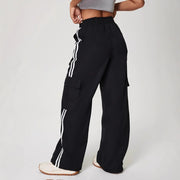 Damen Cargo-Hose mit seitlichen Taschen und elastischem Bund