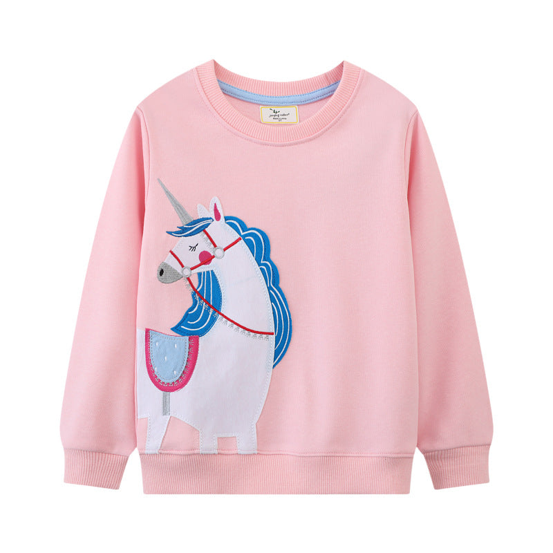 Mädchen Sweatshirt mit niedlicher Einhorn-Applikation Drune