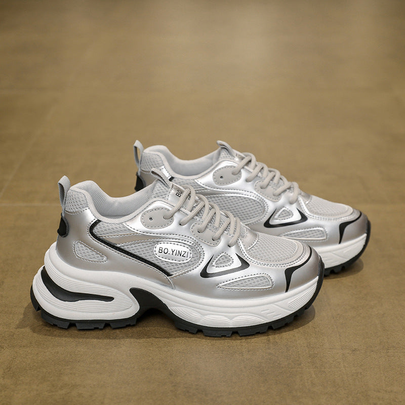 Damen Sportliche Sneakers mit atmungsaktivem Mesh-Obermaterial und stoßdämpfender Sohle