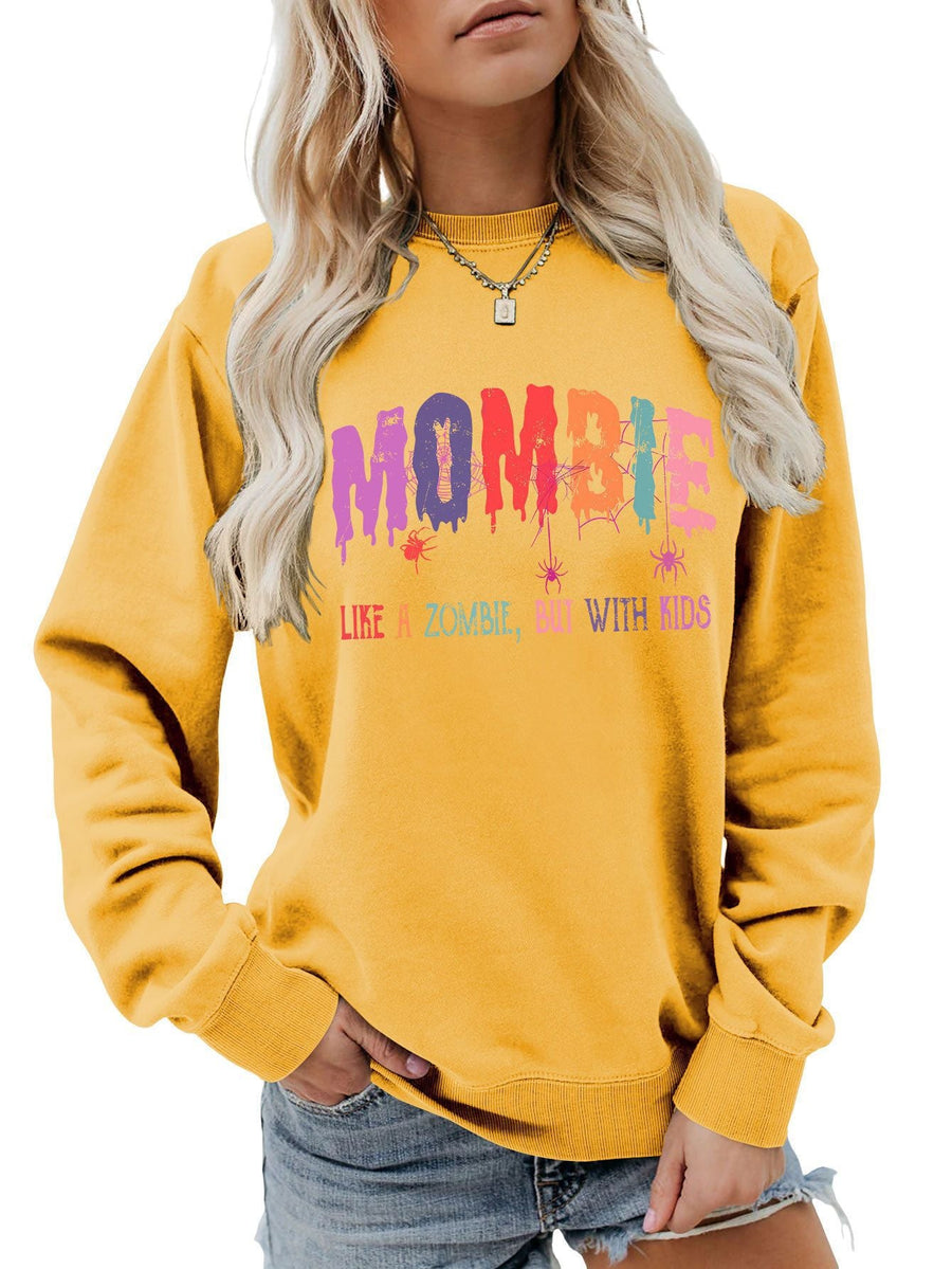 Damen Sweatshirt mit kreativem Zombie-Motiv