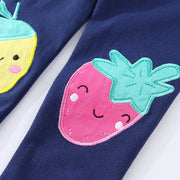 Mädchen Leggings mit fröhlichen Obst-Applikationen Drune