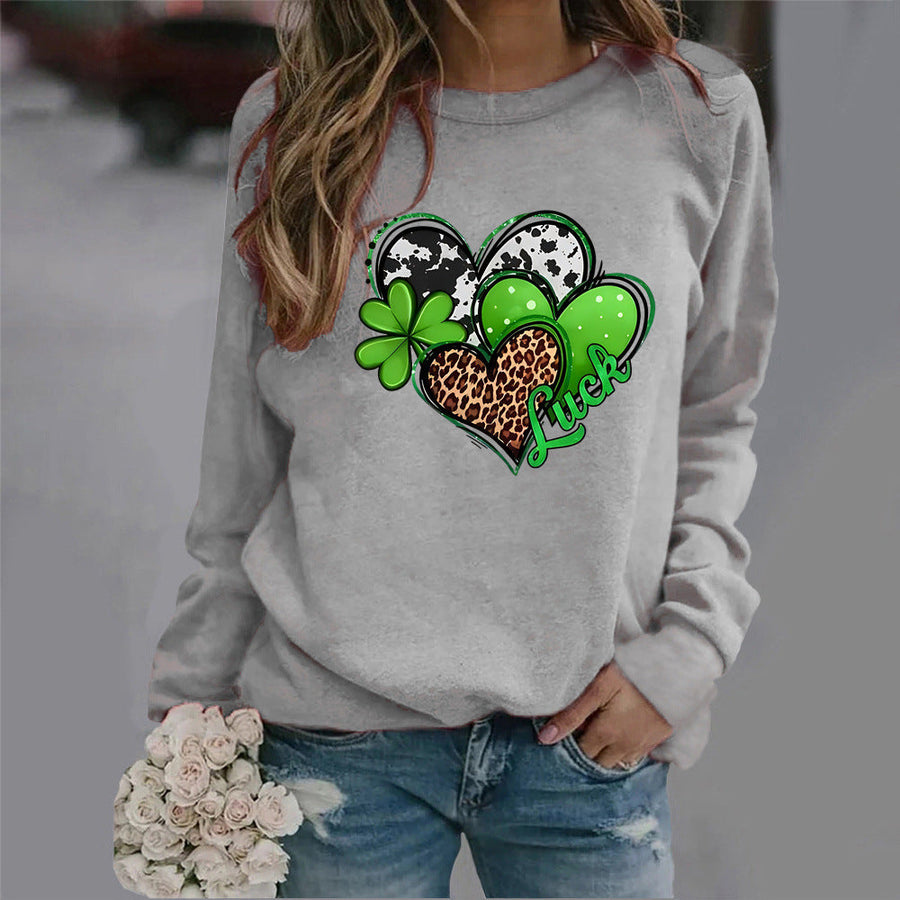 Damen Sweatshirt mit kreativem Herzdesign und auffälligem Motiv