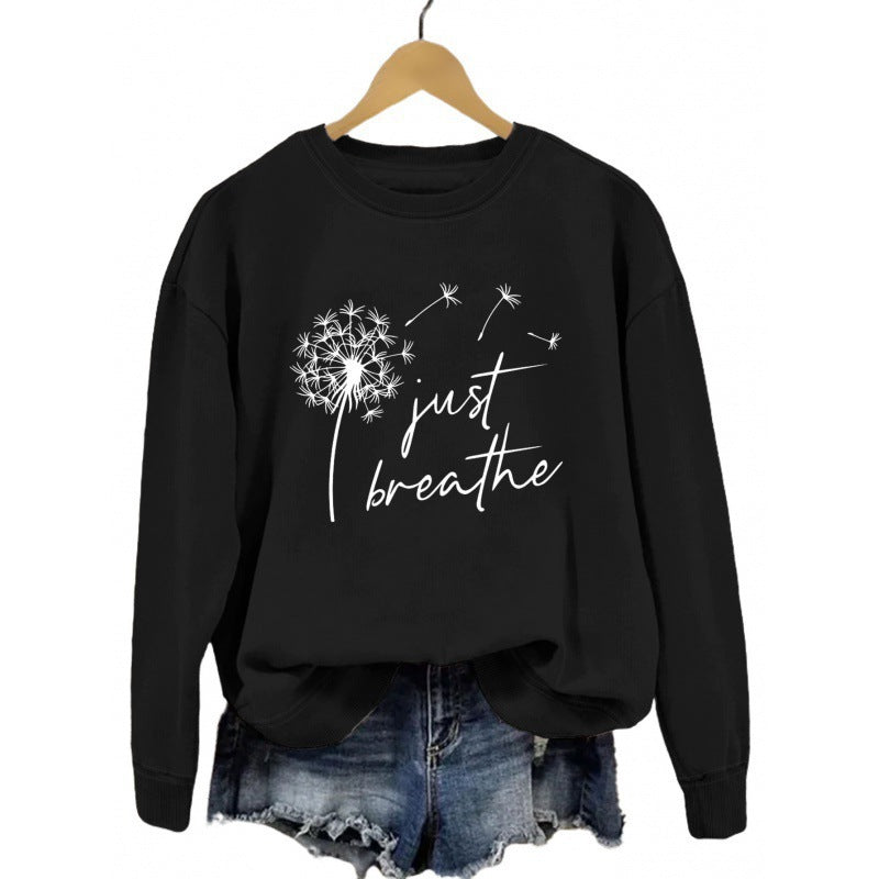 Damen Sweatshirt mit inspirierendem Pusteblumen-Motiv