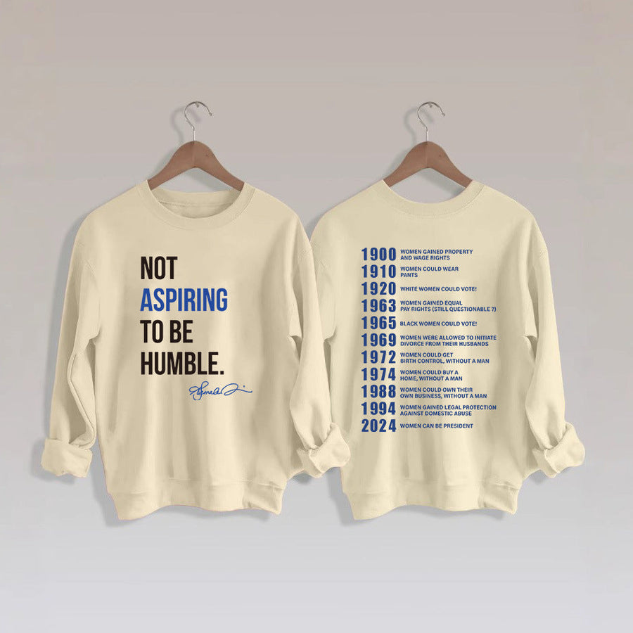 Damen Sweatshirt mit inspirierendem Schriftzug und historischem Motiv