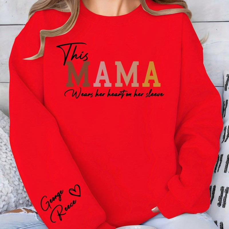 Damen Sweatshirt mit inspirierendem Mama-Aufdruck und bequemer Passform