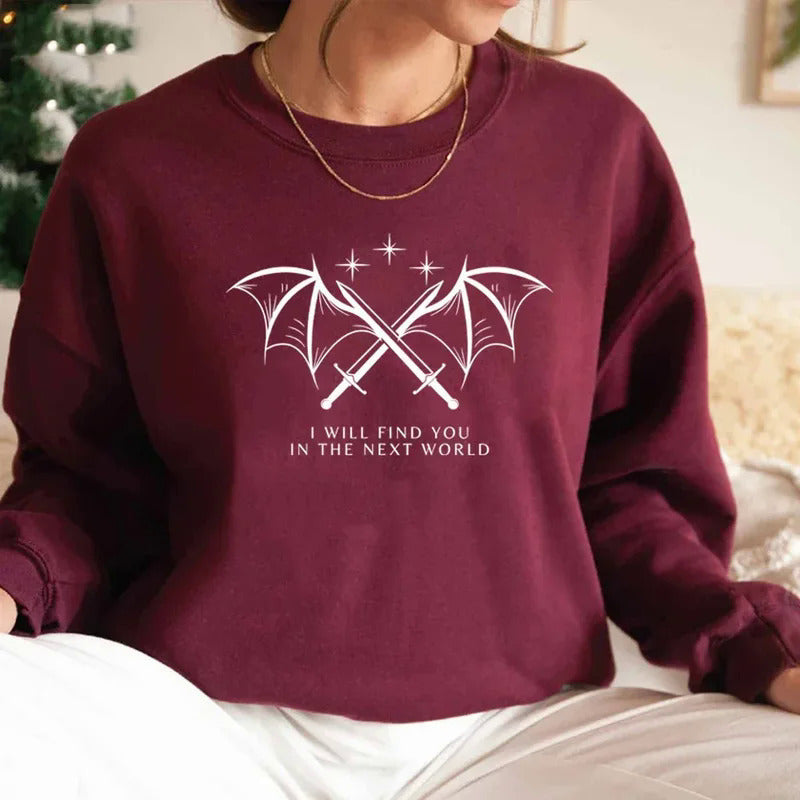 Damen Sweatshirt mit künstlerischem Grafikdesign und inspirierendem Schriftzug