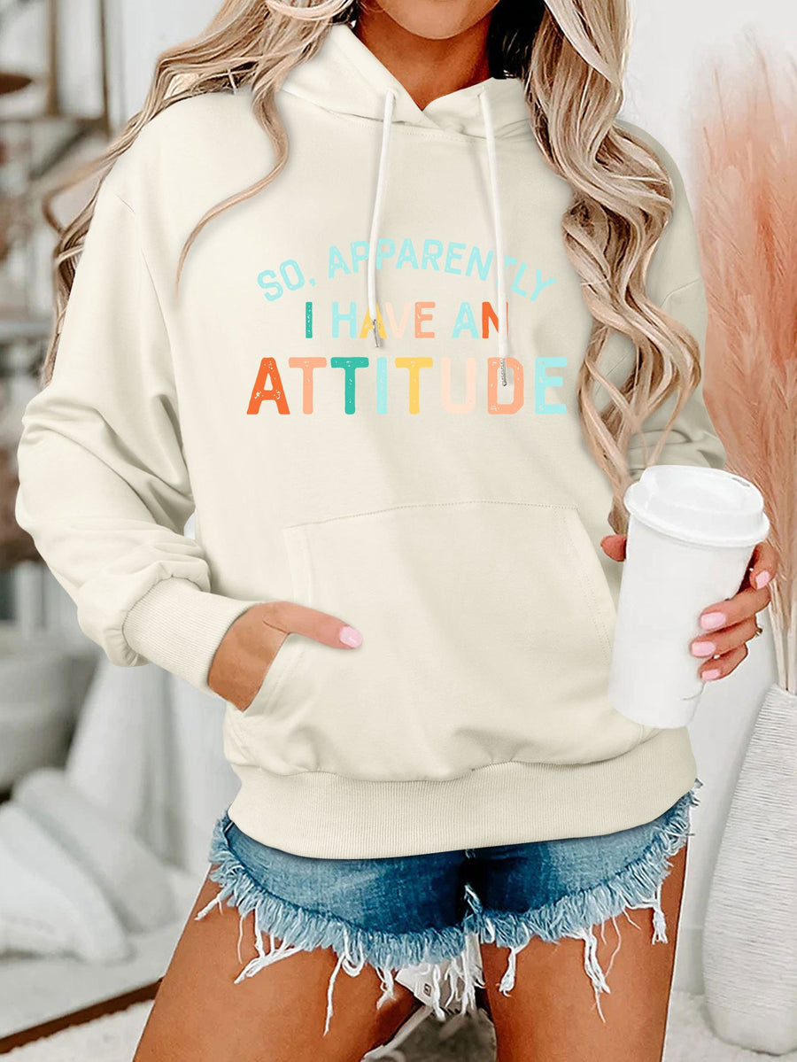 Damen Kapuzenpullover mit kreativem Schriftzug und lässiger Passform