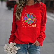 Damen Sweatshirt mit buntem motivierendem Blumen-Design und weicher Innenseite