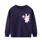 Mädchen Sweatshirt mit buntem Hasenmotiv Drune