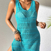 Damen eleganter Häkel-Strandsarong mit modischem Lochmuster Heidi-Mode