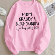 Damen Sweatshirt mit kreativem Familienaufdruck und bequemer Passform