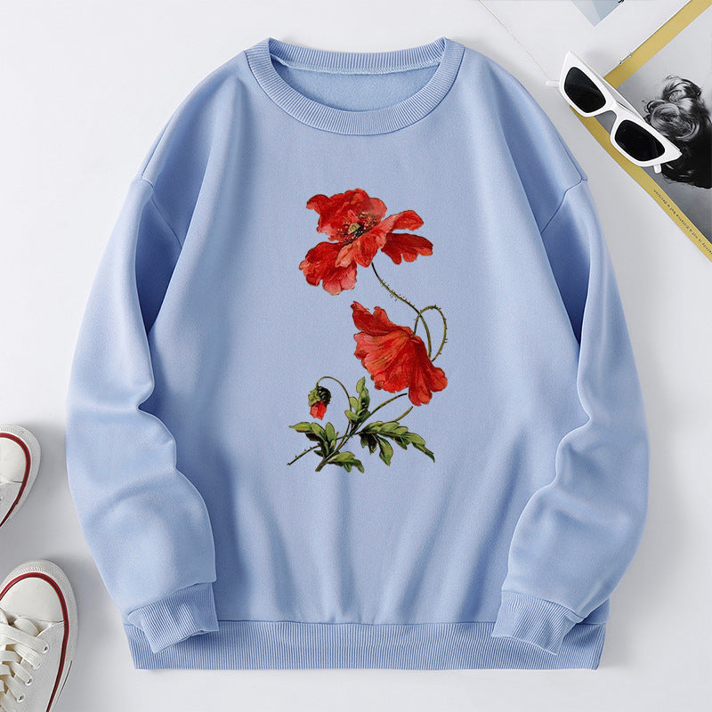 Damen Sweatshirt mit floralem Design und bequemer Passform