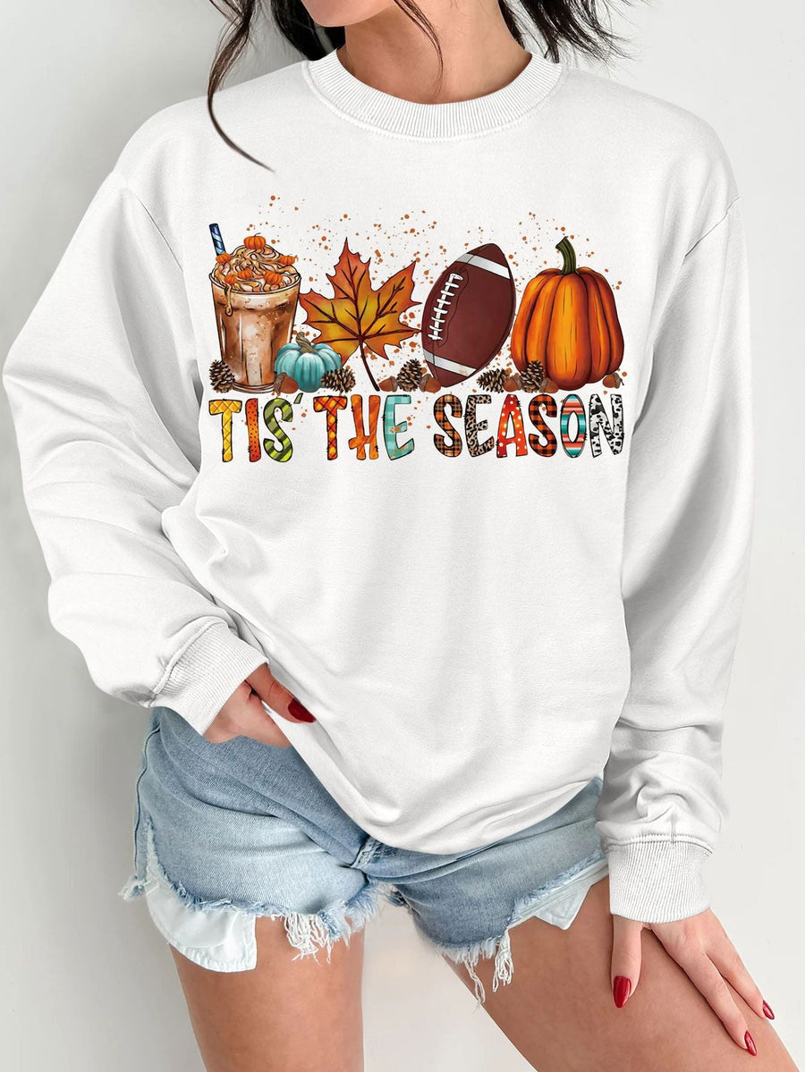 Damen Sweatshirt mit herbstlichem Motiv und lässigem Schnitt