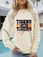 Damen Sweatshirt mit animalistischem Tiger-Design und lässigem Schnitt