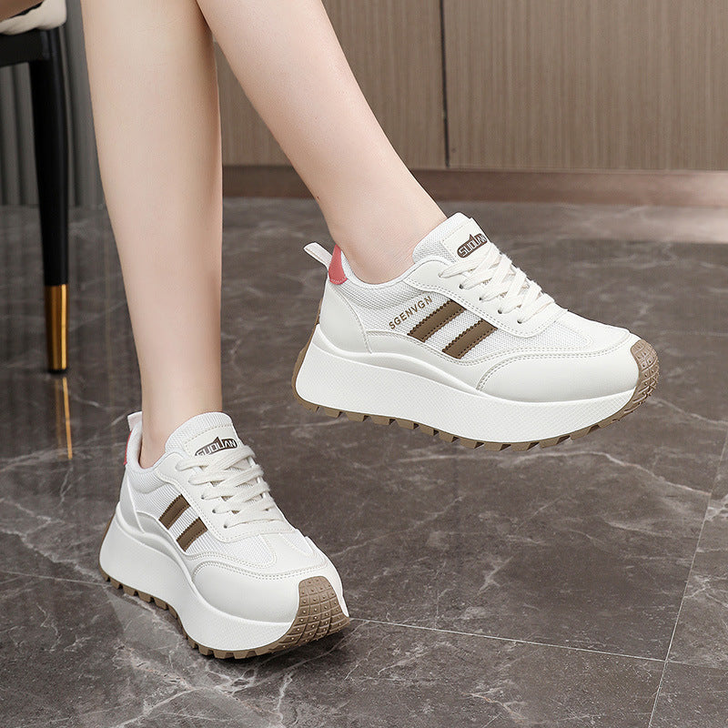 Damen Plateau Sneakers mit stilvollem Design und dämpfender Laufsohle