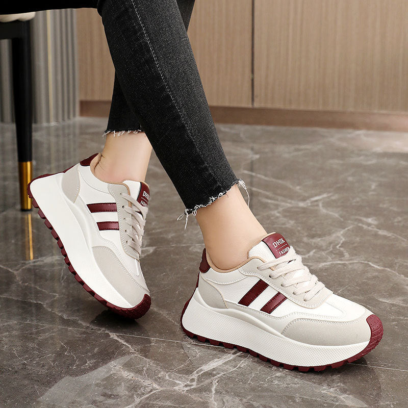 Damen Sneakers mit hohem Plateau und atmungsaktivem Obermaterial