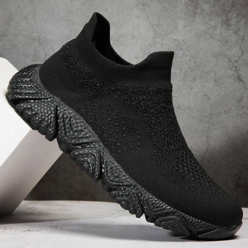 Damen Strick-Sneaker mit hohem Kragen und rutschfester Sohle