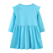 Mädchen Langarmkleid mit fröhlichem Meerschweinchen-Motiv Drune