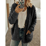 Teddy Damen Fleecejacke Mit Kapuze | Flauschiger Wintermantel