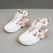 Damen High-Top Sneakers mit wärmendem Fleece und modischem Design