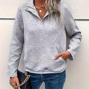 Damen Stepppullover mit durchgehendem Reißverschluss und praktischen Taschen