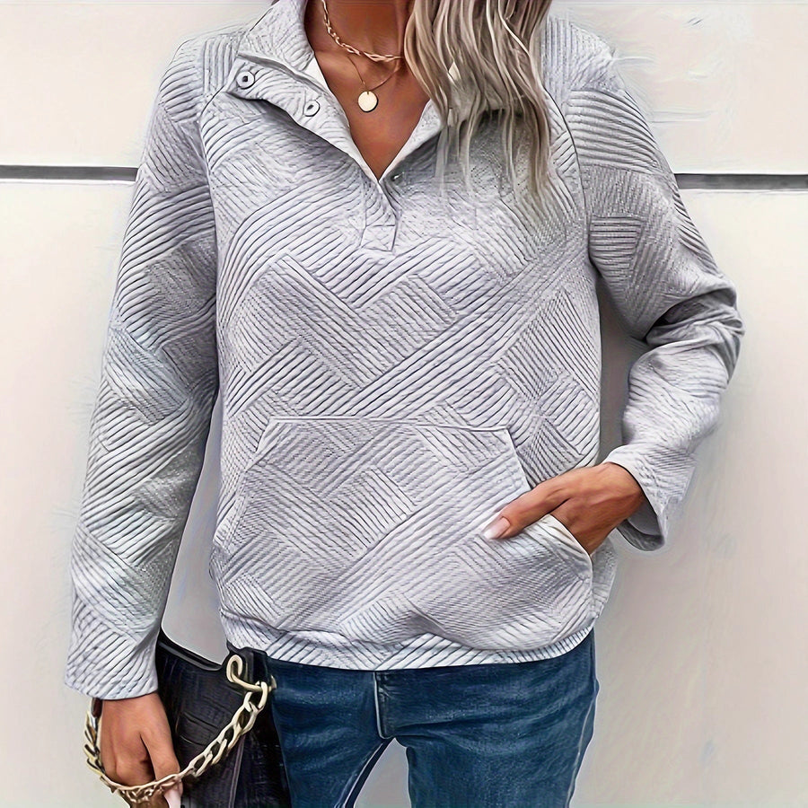 Damen Stepppullover mit durchgehendem Reißverschluss und praktischen Taschen