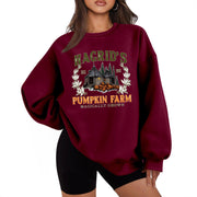 Damen Sweatshirt mit gemütlichem Rundhalsausschnitt und herbstlichem Kürbis-Motiv